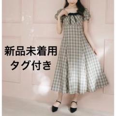 anmille バストギャザーリボンOP BECK ベージュチェック