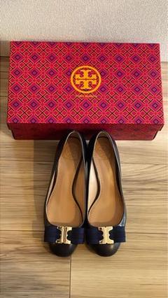 美品　6ハーフ　トリーバーチ　Tory Burch ネイビー ローヒール 美品6ハーフトリーバーチTory Burch ネイビー ローヒール