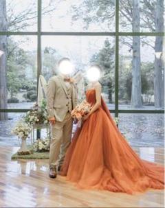 【値下げしました！】ウェディングドレス/テラコッタドレス/カラードレス 大幅値下げ】YNS WEDDING テラコッタ カラードレスの通販 by