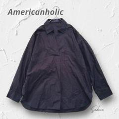 Y2858＊アメリカンホリック オーバーサイズシャツ オープンカラー ブラック