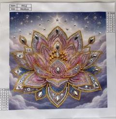 【完成品】蓮の花 アート 30x30cm