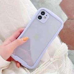 iPhone13promaxケース紫クリア耐衝撃カード韓国スマホケース可愛い旅行