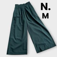 N. ナチュラルビューティーベーシック　グリーン　M タックパンツ　ワイド