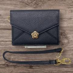 MARY QUANT シーリングデイジーレター マリークワント パスケース 黒
