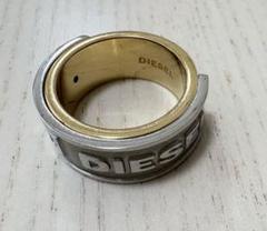 【DIESEL】ディーゼル ロゴ入りツートンリング シルバー×ゴールド　サイズ8