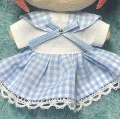 10cm ぬい服  水色チェックマリンセーラー服 m32461805686_1.jpg?1679127179