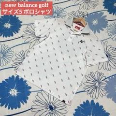 【希少】new balance golf 総柄　シグネチャー　ロゴ　ポロシャツ