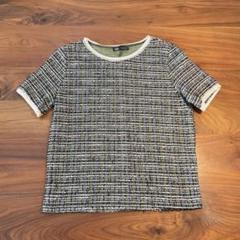 ZARA 半袖トップス ツイード　Tシャツ　カットソー　Ｍのサムネイル