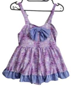 女の子用ワンピース水着 紫色