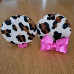 ディズニー　ヘアピン　ヒョウ柄　レオパード　ピンク　ピン留め　ぱっちん　ミニー ディズニー ヒョウ柄 ぱっちん パッチン リボン ミニー ヘアピン
