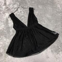 【アンドサーチ】（M）キャミソール チュニック フレア ドット ノースリーブ