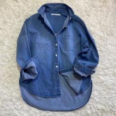 極美品✨アッパーハイツ　デニムシャツ　サイズ0 ブルー　羽織り 極美品✨アッパーハイツ デニムシャツ サイズ0 ブルー 羽織り