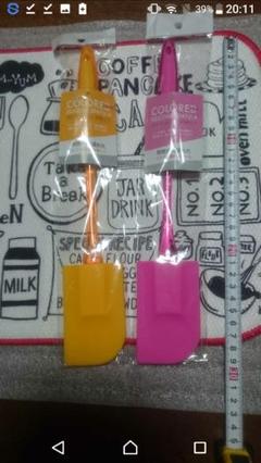 スパチュラ ヘラ オレンジとピンク