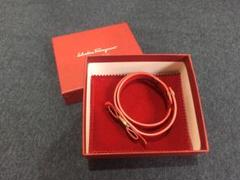 Salvatore Ferragamo 二連ブレスレット レザー 赤