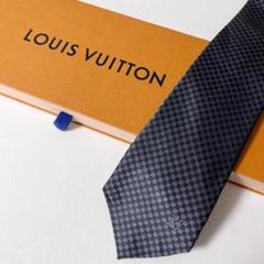 マイクロダミエ LOUIS VUITTON ルイヴィトン ネクタイ ブラック