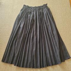 ルミノーゾコムサ　プリントプリーツスカート　グレー×ブラック　9号 WOMENS 幾何柄プリーツスカート ブラック/072342370