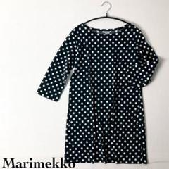 Marimekko マリメッコ ドット柄チュニック フィンランド製 黒 XS
