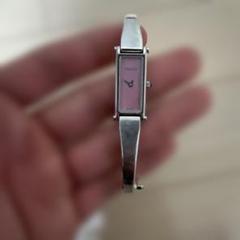 【美品】GUCCI バングルウォッチ シルバー×ピンク6814 美品】GUCCI バングルウォッチ シルバー×ピンク6814