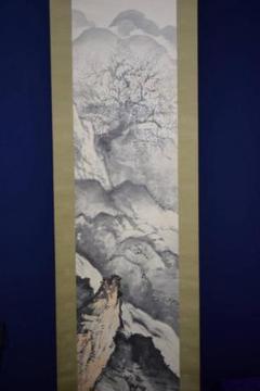 真作/野田九浦/梅花山水図/布袋屋掛軸HI-379 真作/野田九浦/梅花山水図/布袋屋掛軸HI-379 - メルカリ