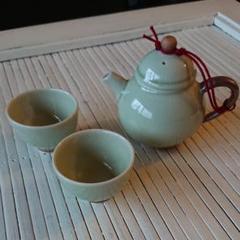 茶器セット常滑焼 急須 湯呑み茶碗2個