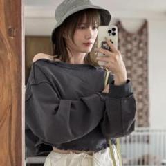 通販サイト一覧 限定値下げ】PERVERZE クロップドスウェット ベージュ トップス