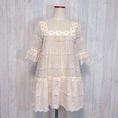 【Mecouture】5分袖 総レースブラウス トップス スクエアネック