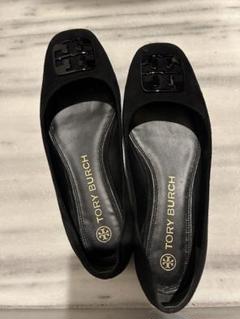 Tory Burch 黒 レザー フラットシューズ　箱あり 箱付き TORY BURCH ブラック フラットシューズ - メルカリ