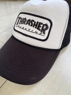 THRASHER トラッカーキャップ ホワイト/ブラック　古着　ビンテージ