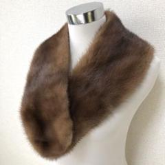 美品【ミンク】大判 ショール リアルファー 毛皮 MINK マフラー 美品 毛皮 ミンク リアルファー マフラー ストール グレー