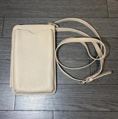ベージュレザー スマホショルダーバッグ