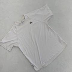 adidas Tシャツ ホワイト 無地 半袖 ラウンドネック ポリエステル M