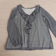 a.v.v★ブラウス★カットソー★ストライプ★ネイビー★シフォン★透け感