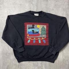 vintage スウェット 地図 地球 古着 MAZE itimi 即興 ロキエ 古着 90s USA製 「甲戌新禧」 Happy New Year 新年 干支 四柱