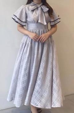 アンミール☆大人気即完売☆シアーチェックフリルOP☆アイス
