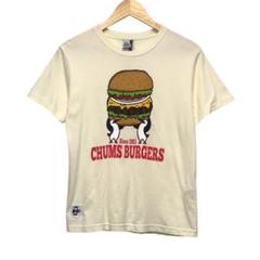 CHUMS チャムス　半袖Tシャツ　ハンバーガー　　アイボリー　ワッペンロゴ　L