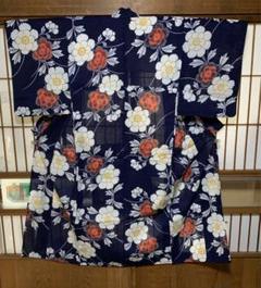 ＊菖蒲のローケツ染め 浴衣＋博多縞縞半幅♪soleil♪ 菖蒲のローケツ染め 浴衣＋博多縞縞半幅♪soleil♪