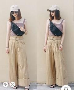 w closet♡ベルト付きロールアップワイドパンツ
