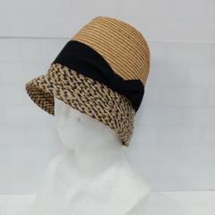 7.8◎S136P◎カシラ◎麦わら帽子◎リボン◎ブラック系
