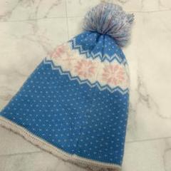 PHENIX キッズ(女の子) ニット帽 ブルー ノルディック 冬