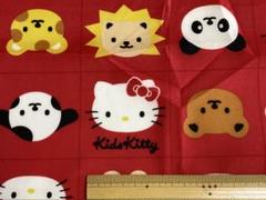 キティ　生地　横約120cm × 約75cm レトロ　kids kitty 赤