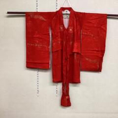 七五三　長襦袢　赤　アンティーク　レトロ　コスプレ　和洋折衷　着物リメイク素材