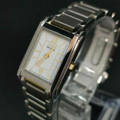 美品　CITIZEN　シチズン　ホワイト　ゴールド　ブラウン　ソーラー　レザー CITIZEN - 美品 CITIZEN シチズン ホワイト ゴールド ブラウン