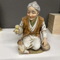 磁器人形　フィギュア　瀬戸ノベルティ　帽子の婦人 瀬戸ノベルティ 陶器のオブジェ ブーケを持つ少女（2色選択