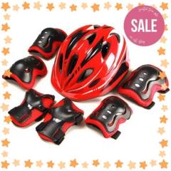 ★✨SALE✨★キッズ　ジュニア　プロテクター＆ヘルメット 7点セット　レッド