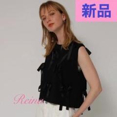 新品✨CADUNE リボン ニット ノースリニット　ブラック　ジャスグリッティー m32606218354_1.jpg?1751374837