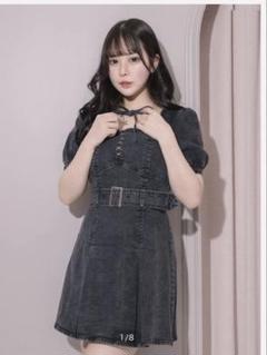 【ほ。】pium クロステープベルトミニワンピース ブラックデニム クロステープベルトミニワンピース – pium