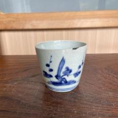 c175 古伊万里 蕎麦猪口 6客 染付 そば猪口 柳紋 c175 古伊万里 蕎麦猪口 6客 染付 そば猪口 柳紋