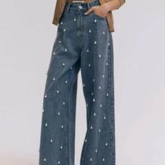 ジョゼムーンjosemoonパールデニムジャケット OVER DENIM JACKET with PEARL/オーバーデニムジャケットウィズ