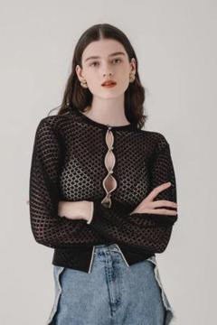eaphiカーディガン COMPACT LOGO KNIT CARDIGAN