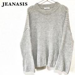 JEANASIS - 箔プリントオーバーサイズリブショートニットJEANASISジーナシス新品グレー JEANASIS - 箔プリントオーバーサイズリブショートニット